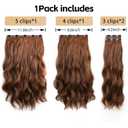 Long Hair Clip in Extensions 4PCS Seamless Clips ins for Women Non-Weft Wavy Easy Hairpieces Charming Wave Synthetic Fiber 22 Inch Full Head Breathable Medium Brown mis Caramel Blonde
