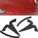 Tinlucys Front/Rear Trunk Emblem Cover Designed for Model 3 2017-2024,Badge Logo Protection Caps for Model 3 Matte Carbon Fiber