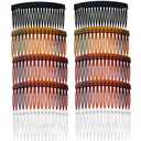 MARY LAVENDER Side Hair Combs for Bangs, French Twist, and Decorative Styling Hair Accessories Clip Comb for Women and Girls 10 pcs (16 teeth Normal, Color 3)