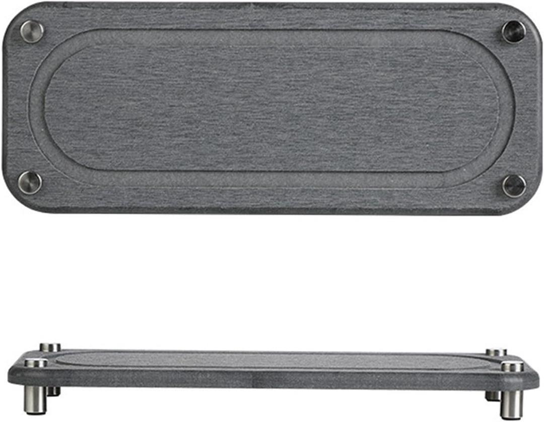 Quick Dry Diatomaceous Drying Mat 28x11cm for Kitchen or Bathroom Countertops Absorbent Stone Tray with Striped Ditch Pattern and Silicone Footpads (Black)