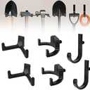 6Pcs Storage Shed Hooks, J/U/V Shapes Heavy Duty ABS Tool Organizers for Ladders, Garden Rakes & Bulk Tools, Compatible with Most Outdoor Storage Sheds