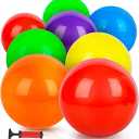 AMOR PRESENT 8PCS Inflatable Playground Balls, 8.5Inch Bouncing Sensory Balls with Hand Air Pump, for Kids Birthday Parties