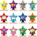 BeYumi Star Acrylic Award Trophy - 12Pcs Year Superlatives Award Trophy for Kids Student of Award Wooden Base Award Recognition Encouragement Trophy Kindergarten Gift School Classroom Party Decoration
