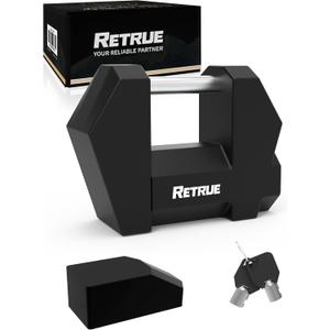 RETRUE Cyber Lock Heavy Duty Trailer Coupler Lock, Upgraded Trailer Lock with Extra Wide 1.2" Span & 1/4" Diameter, Anti-Theft Tongue Locks for RVs, Boats,Trucks Tow Hitch Security Accessory-Black