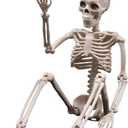 3 Parts Skeleton With Halloween Pumpkin Hat and Spider