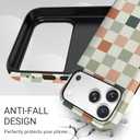 Mokiy TPU Phone Case for iPhone, MagSafe Wireless Charging Compatible, Shockproof Slim Fit Protective Cover with Anti-Yellowing & Raised Camera Protection (Grid 6, iPhone 17 Pro(6.3"))