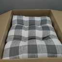 Buffalo Check 17" Square Chair Pad with Ties Non-Slip Soft Thick Chair Mat Black and White Plaid Square Comfy Cushion Pad for Office Kitchen Dining Room, Black Large Plaid