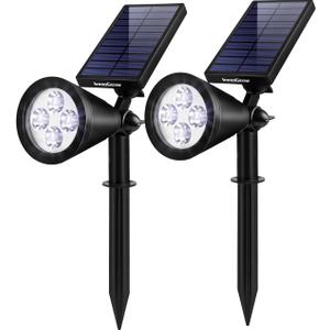 InnoGear Solar Lights Outdoor Waterproof Solar Garden Light for Outside Yard Landscape Lighting Pathway Spot Lights Spotlight Wall Light Auto On/Off, Pack of 2 (Cool White)