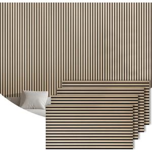 4 Packs Acoustic Wall Panel, 47.2"x23.6" Wood Slat SoundProof Panels, Sound Absorbing Panel for Office,Home Theater,Studio, Wall, Oak