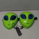 Tanganan LED Alien Mask for Adult Kids,Halloween LED Light up Mask 3 Modes Lighted Face Mask for Festival Cosplay Costume (2pcs)