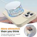 Liquid Silicone Case for iPhone 16 Pro Max with Magnetic Ring Stand, Military Grade Shockproof Protection, Anti-Scratch Microfiber Lining Covers for iPhone 16 Pro Max, White