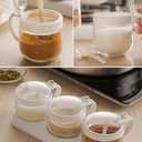 Glass Condiment Spice Jars,12oz/350 ml Condiment Jar Spice Container with Lids and Spoons and Tray,Clear Glass Condiment Canisters,3Pack Seasoning Box Bowl Set for Sugar Pepper,for Kitchen,Counter