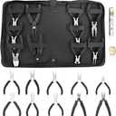10 Pack Jewelry Pliers Set, Mini Pliers Set, Jewelry Making Include Flat, Jewelry Tools, Needle, Round, Bending Linesman, Applicable to Handicrafts, Earring Making, Repairing