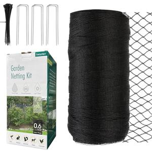 Bird Netting for Garden, Fetanten Netting for Garden Protection Vegetables Fruit Trees Blueberry from Birds Deer Poultry, Heavy Duty Woven Mesh Net Animal Fencing with Ties and Staples