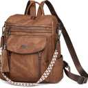 GAEKEAO Backpack Purse for Women Fashion Designer Ladies PU Leather Shoulder Bag Convertible Handbags for Travel Daily Use College Brown
