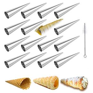 EUICAE Cream Horn Molds 5-inch Large Size Cream Horn Forms Pack of 16