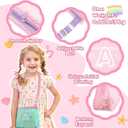 3Pcs Personalized Kids Beach Shell Bag, Initial Seashell Mesh Zipper Beach Pouch, Shell Collecting Bag for Holding Shells with Adjustable Straps, Sand Toys Swim Pouch Gift for Girl Boy Teens(Letter A) (Blue/Pink/Lightgreen)