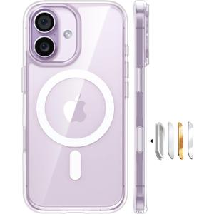 TORRAS Magnetic Shockproof for iPhone 17 case with Camera Control, 12FT Military Grade Drop Protection Fit for MagSafe, Transparent Anti-Fingerprint & Soft Touch Case for iPhone 17, Crystal Clear