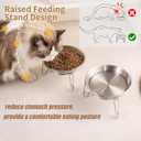 Elevated Cat Bowls,6.7" Extra Wide Raised Stainless Steel Cat Food Bowls with Anti-Slip Metal Stand Whisker Friendly Water Dishes for Indoor Cats and Small Dogs-2pack