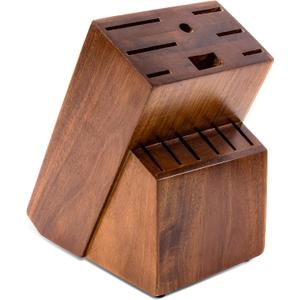 RedCall Universal Knife Block Holder,Large Wood Bamboo Knife Block without Knives,14 Slot Universal Knife Holder Countertop,Butcher Block Knife Storage Organizer for Kitchen (Brown)