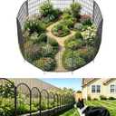 3-Layer Garden Fence with Gate 10 Panel 40in H×23ft L