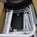 Adjustable Medical Bedside Commode Chair with Padded Backrest, Drop Arm Support, Height Adjustable Grey