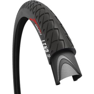 Fincci City 26x1.95 Bike Tire - Slick 26 inch Bike Tire - 50-559 Black Foldable Mountain Bike Tire with Kevlar - 26" Wheelset for Electric, Folding Road Bikes, Bike Trainer MTB Accessories Leno