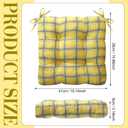 Geetery Outdoor Plaid Chair Cushions with Ties for Dining Chairs Scottish Plaid Decorative Seat Cushions for Kitchen Patio Home Living Room, 15 x 16''(4 Pcs,Yellow and Blue), 16.14 x 14.96 x 3.15 inches