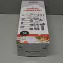 Kitchen Utensils Set-Silicone Cooking Utensils-32pcs Non-Stick Silicone Cooking Kitchen Utensils Spatula Set with Holder-Best Kitchen Cookware with Stainless Steel Handle (Grey) (Gray)