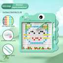 Magnetic Drawing BoardLarge Magnet Doodle Board with Pen and Dot Beads,20 Colored Pattern Cards,Montessori Toys and Travel Toys Two-in-one,Perfect Learning Gift for Toddlers Ages 3-8