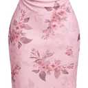 SOLY HUX Women's Floral Mesh Bodycon Cami Dress Cowl Neck Sleeveless Cocktail Party Wedding Guest Long Maxi Dresses Pink Floral X-Large