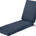 Classic Accessories Montlake FadeSafe Water-Resistant 72 x 21 x 3 Inch Patio Chaise Lounge Cushion, Heather Indigo