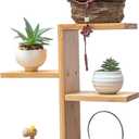 Mini Desktop Plant Stand Indoor Multi-Layer Window Sill Flower Stand Bamboo Succulent Window Sill Stand Bracket For Home , Office, Living Room, Bedroom Plant Display(Four-layer)