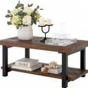 Alaterre Furniture Pomona Rustic Coffee Table with Storage Shelf - 42-Inch Industrial Modern Metal and Solid Wood Living Room Table - Easy Assembly Farmhouse Living Room Furniture (Rustic Natural), Onesize