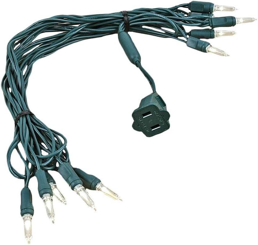 Novelty Lights Vintage Style T5 Warm White LED Christmas Lights, 11 Feet Green Wire String of 10 Mini Bulbs, UL Listed Indoor/Outdoor Tree Lighting