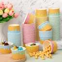 200 Pcs Ice Cream Cups Bulk Paper Disposable Dessert Bowls Ice Cream Bowls Paper Dessert Cups Sundae Soup Yogurt Cold or Hot Food Party Supplies for Summer Party Decoration (6 oz)