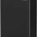 SONGMICS Trash Can, 2 x 8 Gallon (2 x 30 L) Dual-Compartment Garbage Can with Soft-Close Lid, Pedal and Inner Buckets, Stainless Steel, Includes 15 Liner Bags, Ink Black ULTB741B01
