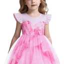 Good Witch Costume Pink Princess Dress Kids Halloween Costumes Witch Dress with Star Crown (11-12 Years)