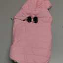 Vecomfy Fleece Lining Dog Hoodie with Harness Built in, Extra Warm Small Dog Jacket in Winter Puppy Coats with Drawstring Hooded, Light Pink M