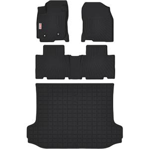 Floor Mats & Cargo Liner for 2006-2012 Toyota RAV4 5 Seat, All Weather Protection Accessories Custom Full Set Liners Include 1st & 2nd Row Automotive Floor Mats TPE Winter Slush Car Mats