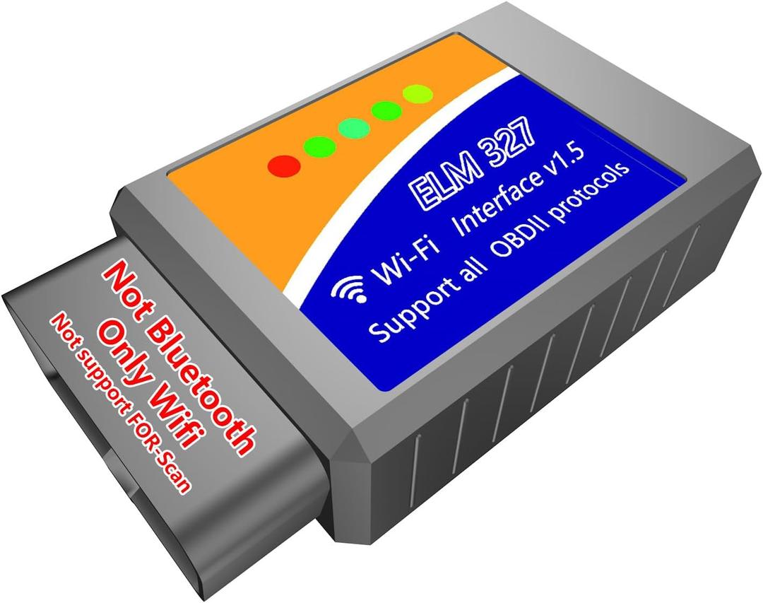 WiFi ELM327 OBD2 Adapter Scanner Reader for iOS iPhone and Android Phones OBD2 to WiFi OBD 2 ELM 327 Adapter Scanner Diagnostic Scan Tools OBDii ELM327 Interface Code Readers for Ford GM Chevy etc
