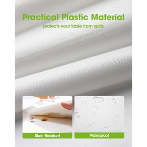 Pureegg Plastic Table Cloth Disposable 8 Pack, 137 x 274 cm Table Cloths for Parties, Decorative Tablecloths for Rectangle Tables, White Plastic Cover, Leakproof & Sturdy, White 10 Packs