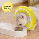ANWA Adjustable Cat Cone Collar Soft, Cute Cat Donut Collar After Surgery, Kitten Recovery Cones to Stop Licking (Yellow, S)