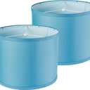 lampshades Set of 2, Drum Lamp Shades Set of 2, Lamp Shades for Table Lamps Easy Assembly Required Lamps Shades Natural Linen Fabric (Blue, 13"x13"x10")
