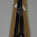 Black Curtain Rods for Windows 36"- 48", Decorative Drapery Rod Adjustable by Splicing, 5/8 inch Small Curtain Rod for Bedroom, Living Room, Kitchen and Outdoors