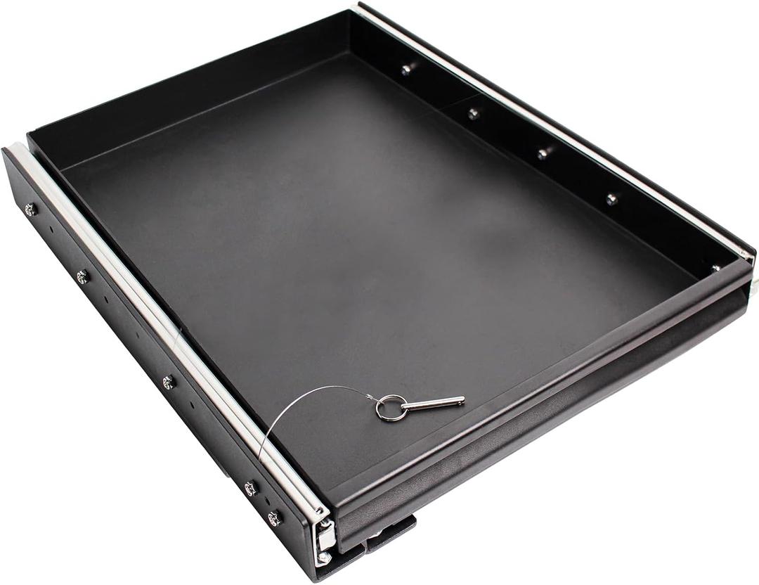 Heavy Duty Steel Sliding Battery Tray,Generator Slide Out Tray for RV, Universal RV Storage Rack for Tools and Outdoor Gear (14"x24"x2.7")