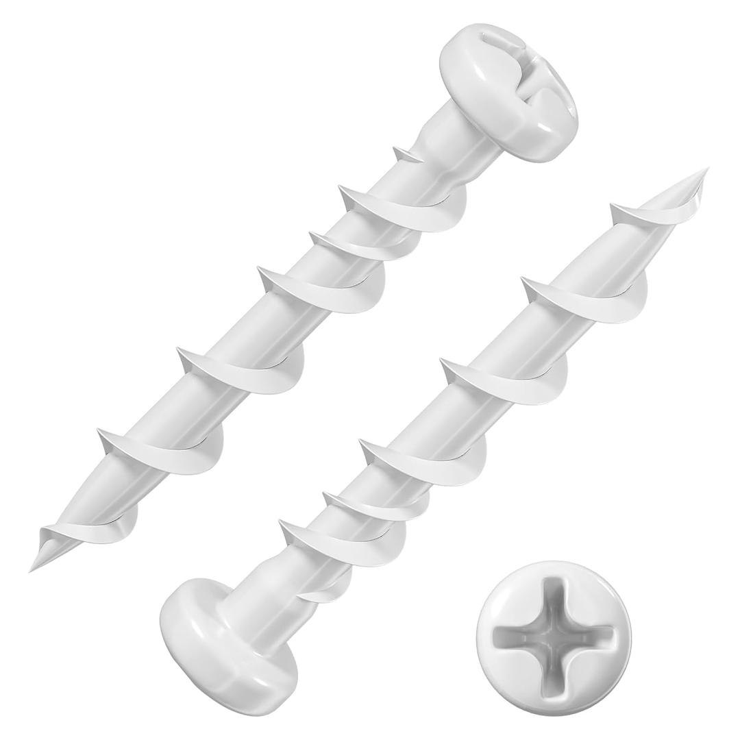 Wensilon (100 pcs) Pan Head Drywall Anchors 1-1/4" White Anti Rust Coating, Bolt Anchor, Duty Hollow Wall Anchors
