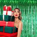 Green Streamers Green Birthday Decorations - Foil Fringe Curtain Backdrop for Dinosaur Birthday Decorations Jungle Party Decorations-5 Packs