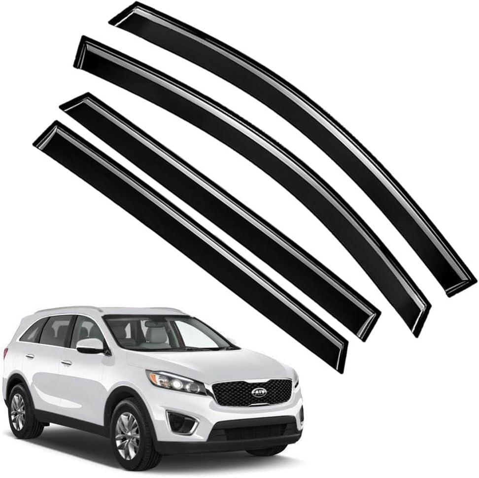 Rain Guards for Kia Sorento 2016-2020, Tape-on Side Window Deflectors for Kia Sorento, Window Visors for Kia Cars, Car Accessories 4 Rain Guards