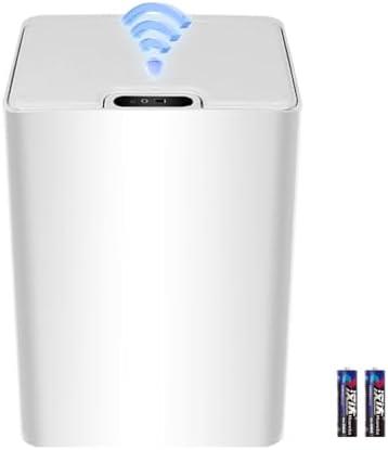 Cornermeet Smart Sensing Trash Can - 15L Ultra-Thin Motion Sensor Automatic Lid, Light and Beautiful for Commercial, Office, Bedroom, Bathroom, Kitchen Use - White, 2 pack